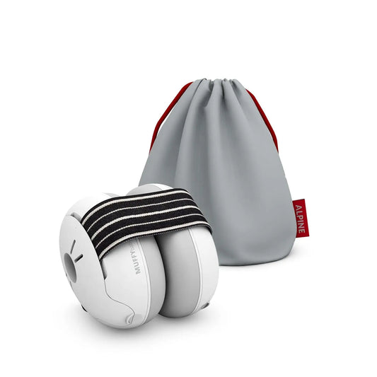 Muffy Baby Ear Protection for Babies and Toddlers up to 36 Months - CE & ANSI Certified - Noise Reduction Earmuffs - Comfortable Baby Headphones against Hearing Damage & Improves Sleep - Black