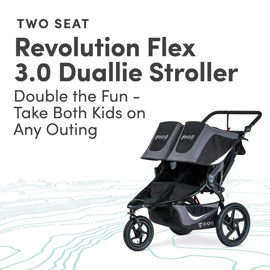Revolution Flex 3.0 Duallie Double Jogging Stroller, Graphite Black