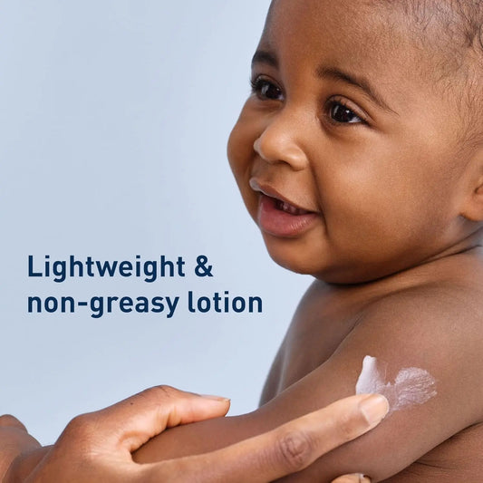 Baby Lotion, Gentle Baby Skin Care with Ceramides, Niacinamide & Vitamin E, Fragrance, Paraben, Dye & Phthalates Free, Lightweight Moisturizer, 8 Ounce, Packaging May Vary