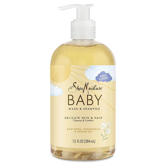Baby Wash & Shampoo for All Skin Types Raw Shea, Chamomile & Argan Oil Baby Wash and Shampoo with Frankincense & Myrrh to Help Cleanse 13 Oz, Gold, Packaging May Vary