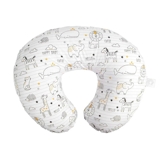 Original Nursing Pillow, White and Gold Notebook, Ergonomic Nursing Essentials for Bottle and Breastfeeding, Firm Fiber Fill, with Removable Pillow Cover, Machine Washable
