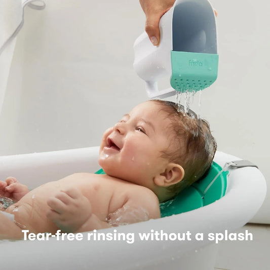Control the Flow Bath Rinse Cup | Rinser Cup to Wash Hair + Body | Rinser Cup for Bath Time with Easy Grip Handle + Removable Rain Shower