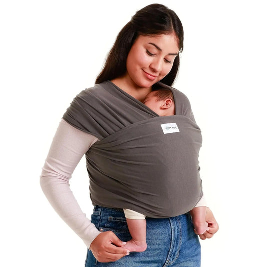 Stretchy Ergonomic Baby Carrier Sling for Newborns to Toddlers - Hands-Free Lightweight Baby Wrap 7-35 Lbs (Dark Grey)
