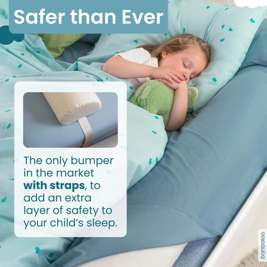 | Bed Bumper for Toddlers 53" | Bed Rails for Queen, King, Twin, Full-Size Bed | Toddler Bed Bumper | Bumpers for Bed | Bed Rail for Toddlers | Bed Barrier for Toddler | Foam Bumper