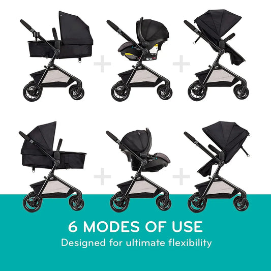 Pivot Modular Travel System with Litemax Infant Car Seat with Anti-Rebound Bar (Casual Gray)