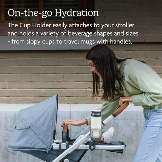 Cup Holder for Vista, Cruz, Minu and Minu Duo Strollers/Quick Attachment/Holds Beverages of Various Sizes/Folds Attached