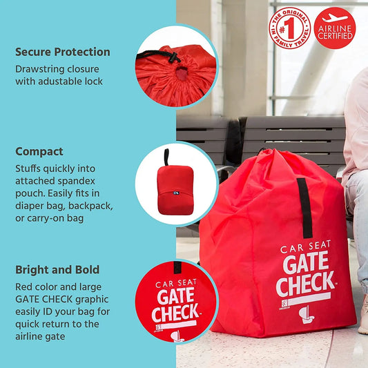 Gate Check Bag for Car Seats - Car Seat Travel Bag - Fits All Car Seats, Infant Carriers & Booster Seats - Car Seat Bag for Air Travel