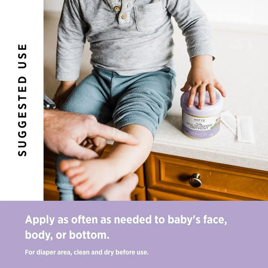 Multipurpose Baby Ointment, All over Gentle Skin Protection for Newborns & Up, Soothes Dry Irritated Skin, Diaper Area, Dry Scalp, Drool Irritation, Petroleum Free, Fragrance Free, 10 Oz Tub