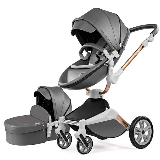 Baby Stroller 360 Rotation Function Pushchair Pram(Dark Grey)