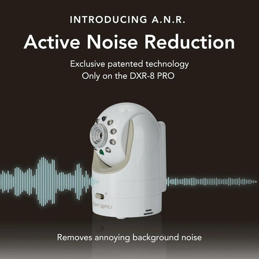 DXR-8 PRO Video Baby Monitor, 720P HD Resolution 5" Display, Patented A.N.R. (Active Noise Reduction), No Wifi, Pan Tilt Zoom, and Interchangeable Lenses