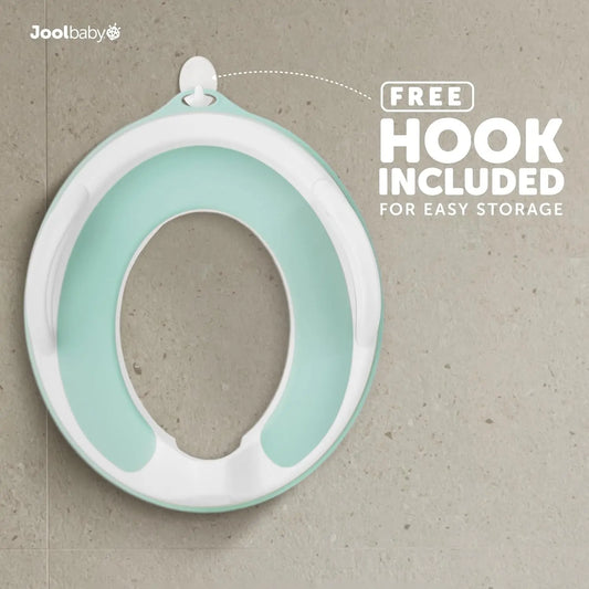 Jool Baby Potty Training Seat for Boys and Girls with Handles, Fits round & Oval Toilets, Non-Slip with Splash Guard, Includes Free Storage Hook