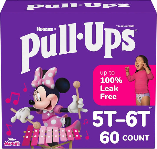Girls' Potty Training Pants, Size 5T-6T Training Underwear (46+ Lbs), 60 Count