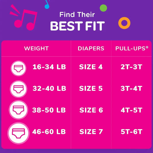 Girls' Potty Training Pants, Size 5T-6T Training Underwear (46+ Lbs), 60 Count