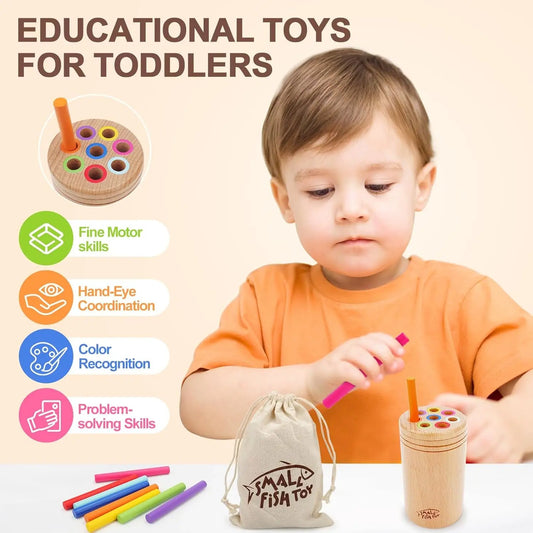 Montessori Toys for 1-3 Year Old: Wooden Learning Color Sorting Toys for Toddlers Age 1 2 3, Fine Motor Developmental Infants Sensory Matching Games, Busy Board 18 Month Old Baby Boys Girls Gifts