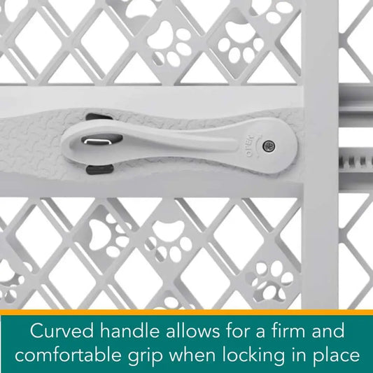 North States Paws Portable Pet Gate: 26-40" Wide. Pressure Mount. No Tools Needed. Made in USA. Dog Gate 23" Tall, Expandable, Durable Dog Gates for Doorways, Light Gray