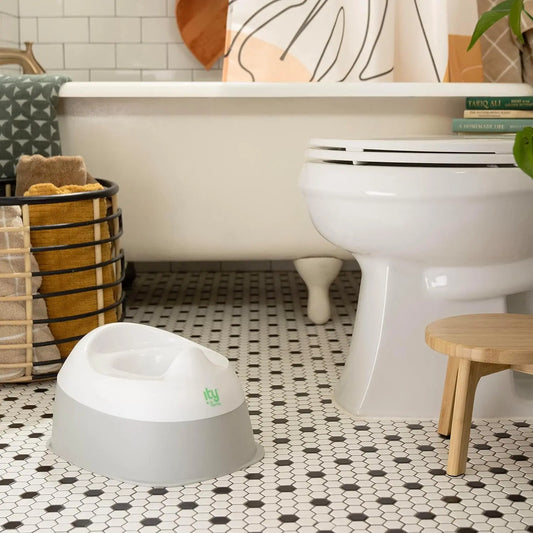 Ready Set Go Potty, Removable Bowl, Non-Skid Bottom, Wide Stable Base, Age 18 Months & Up, White & Grey