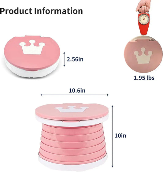 Travel Potty for Toddler, Portable and Foldable Toilet, Apply to Seat Emergency Toilet for Car, Camping, Outdoor, Indoor (Pink, Small)