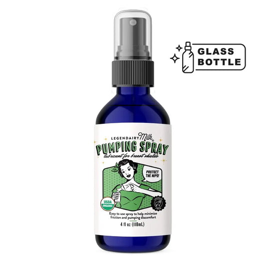 Pumping Spray 4 Oz., Helps Sore Nipples & Clogged Ducts, Organic Lubricant for Breast Shields and Flanges, Vegan Breast Pump Spray, Natural & Lanolin-Free, Made in USA