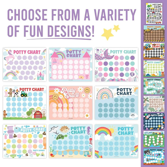 Unicorn Potty Training Chart for Toddler Girls - Potty Training Sticker Chart for Girls Potty, Sticker Chart for Kids Potty Training Reward Chart, Kids Reward Chart