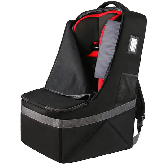 Padded Car Seat Travel Bag Backpack for Airplane, Heavy Duty Car Seat Bags for Air Travel, Carseat Cover for Airplane Travel with Shoulder Strap, Car Seats Carrier for Airport, Black