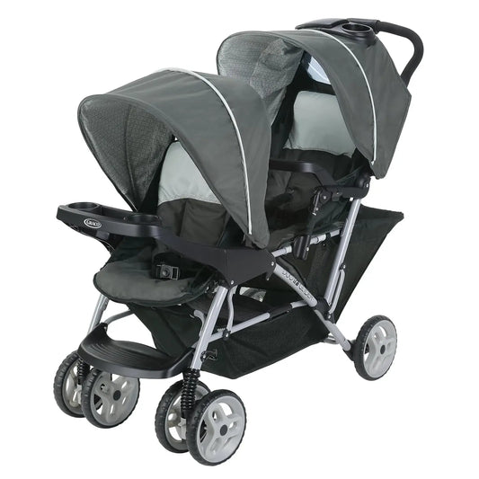 Duoglider Double Stroller | Lightweight Double Stroller with Tandem Seating, Glacier