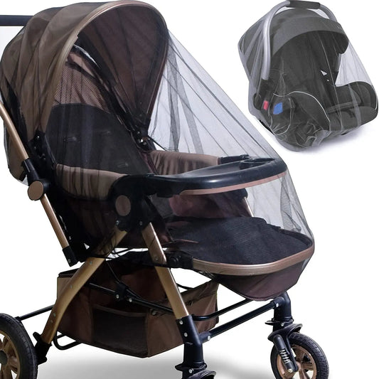 Durable Baby Stroller Mosquito Net (2 Pack) - Perfect Bug Net for Strollers, Bassinets, Cradles, Playards, Pack N Plays and Portable Mini Crib (Black)